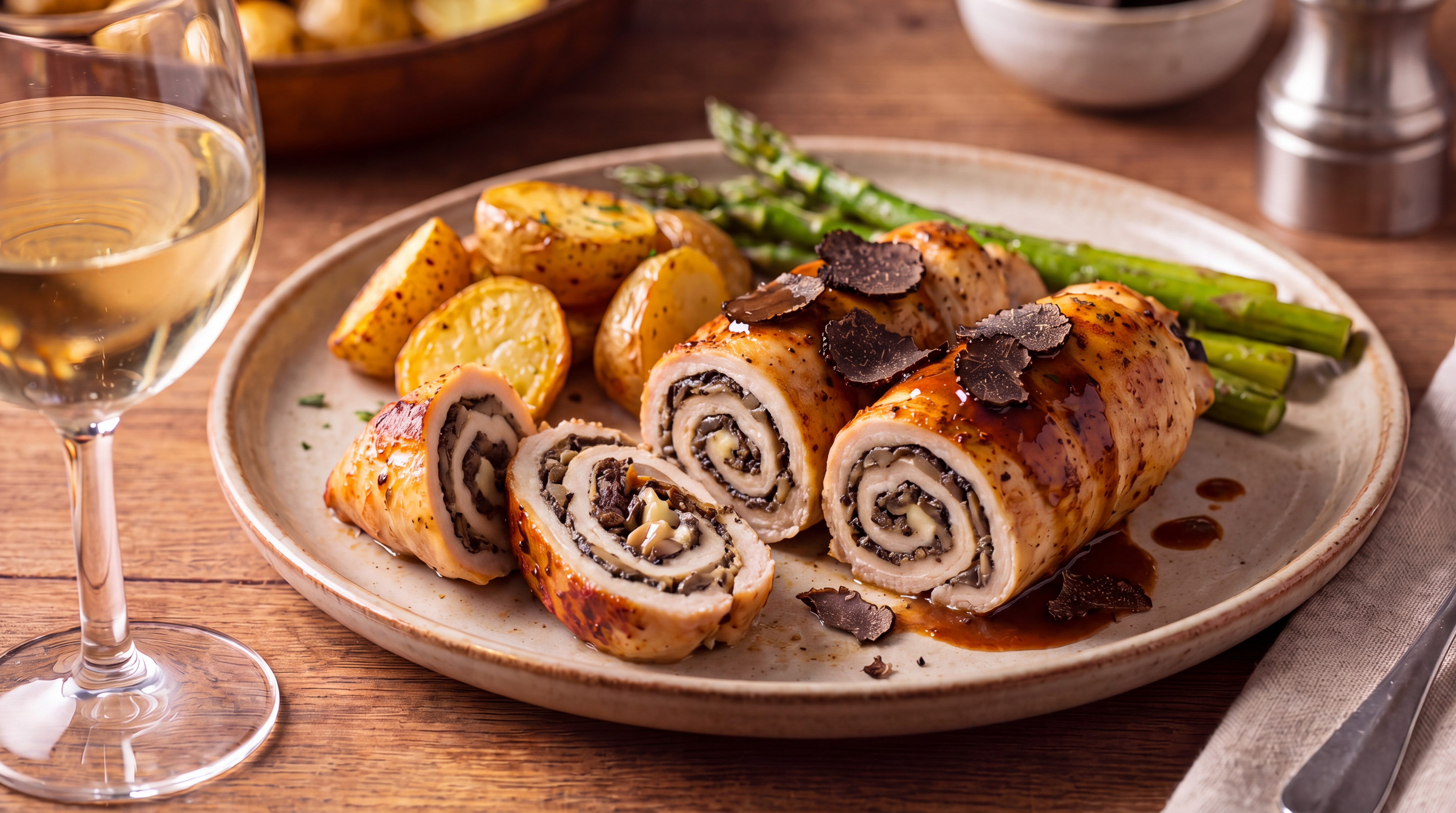 Petto di pollo farcito al tartufo nero e fontina