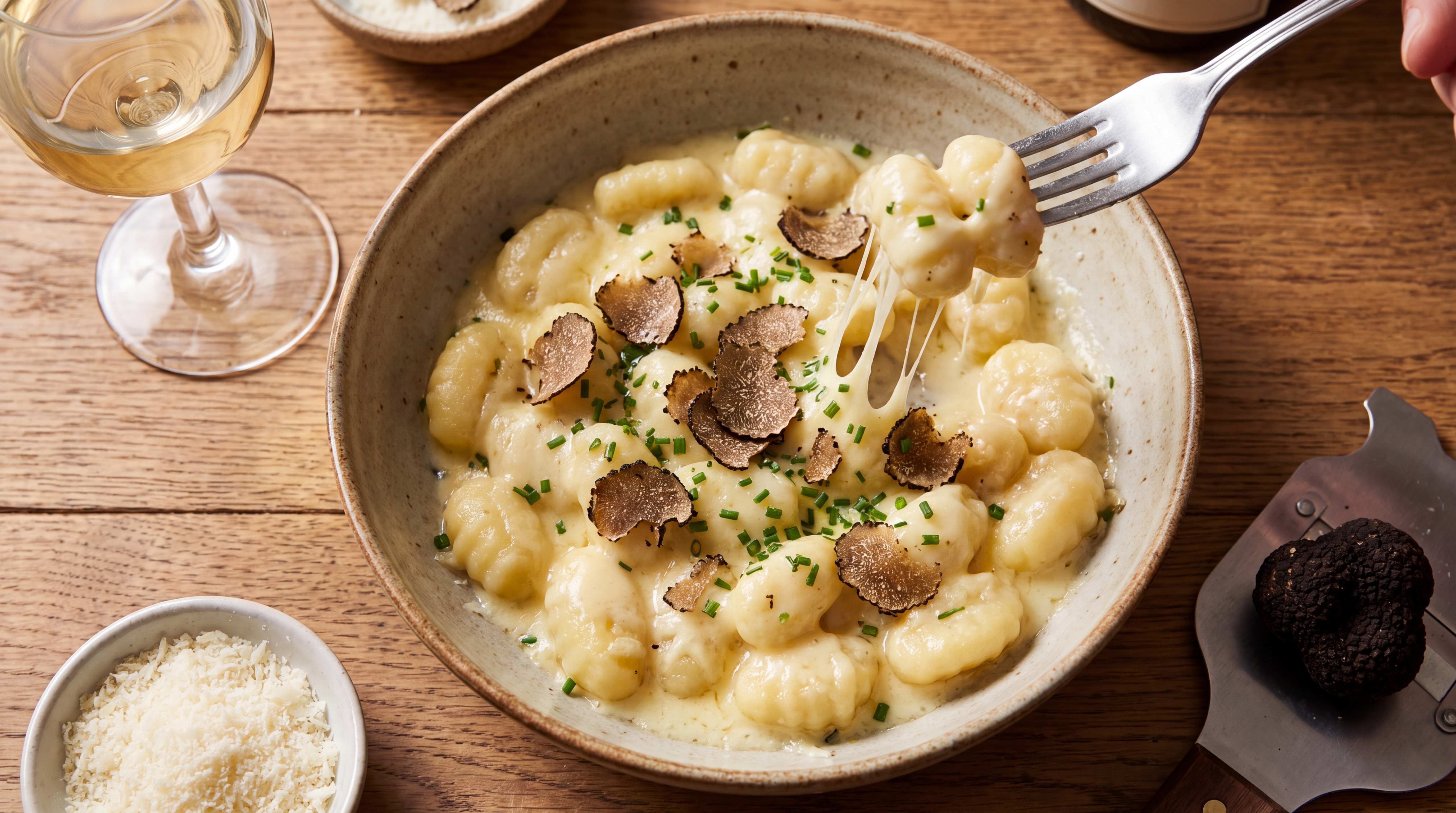 Gnocchi di patate al formaggio e tartufo