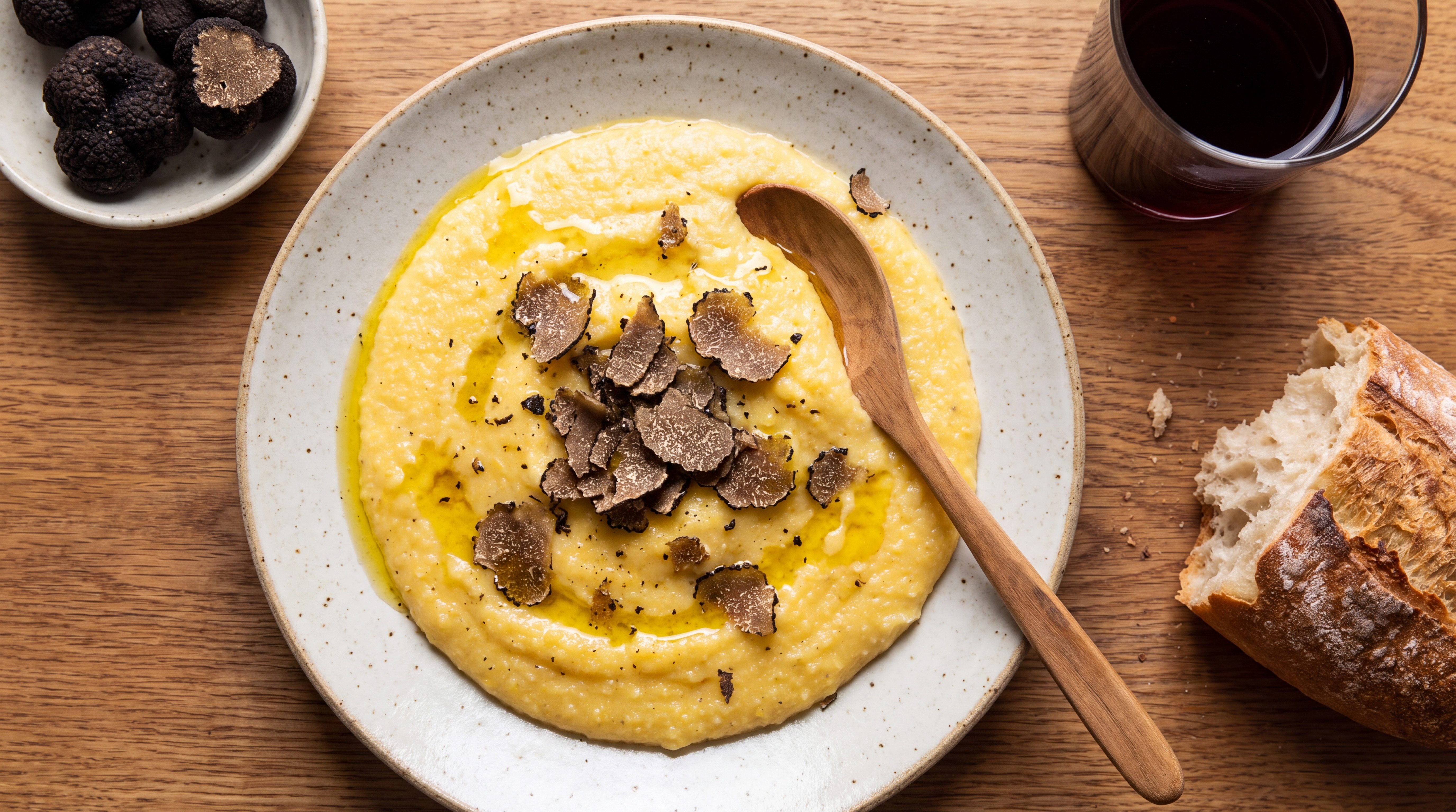 Polenta al tartufo nero in tegamino